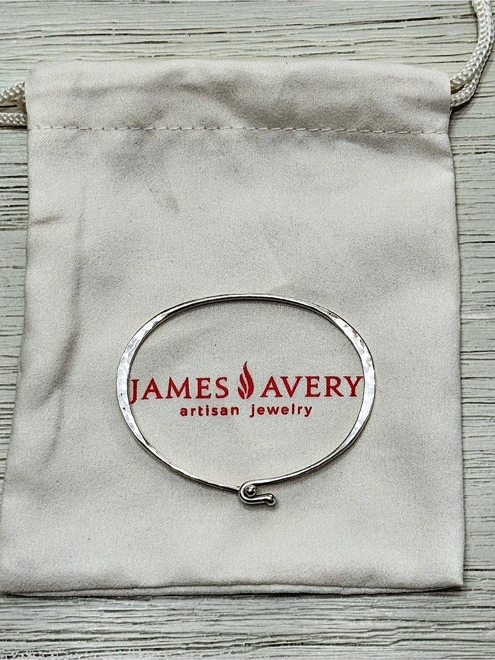 James Avery Hammered Hook-On Bracelet Silver
